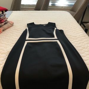 2 Calvin Klein scuba sheath dresses geometric pattern 18w